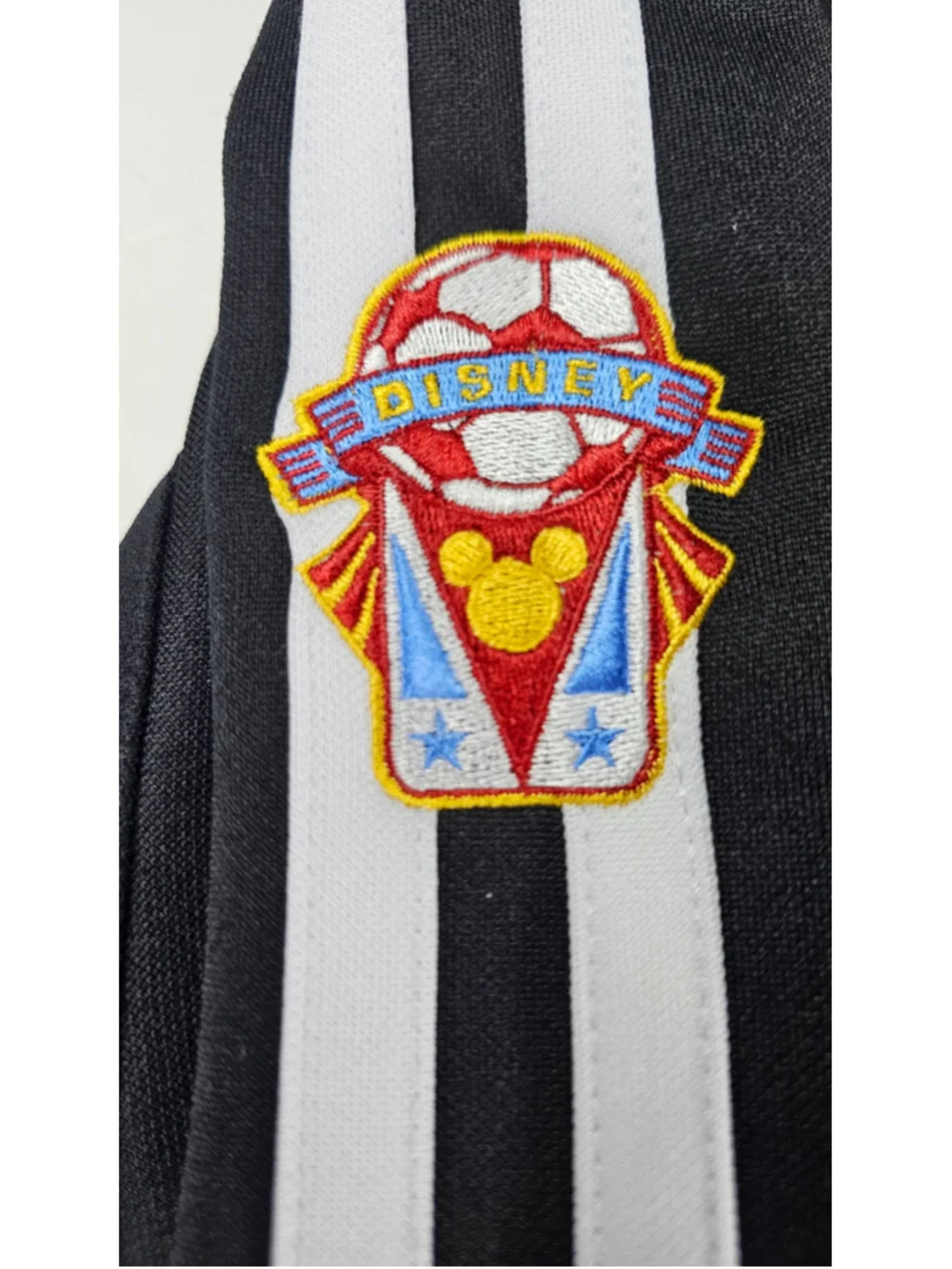 Disney World Soccer League 1971 Mickey Track Jacket Mens XL Black Embroidered